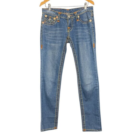 True Religion Joey Super T Women’s Straight Leg Jeans, Y2K Aesthetic - Picture 1 of 9